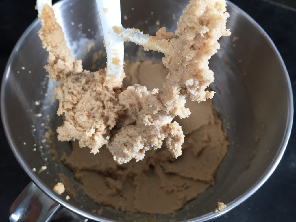 mixing cookie dough