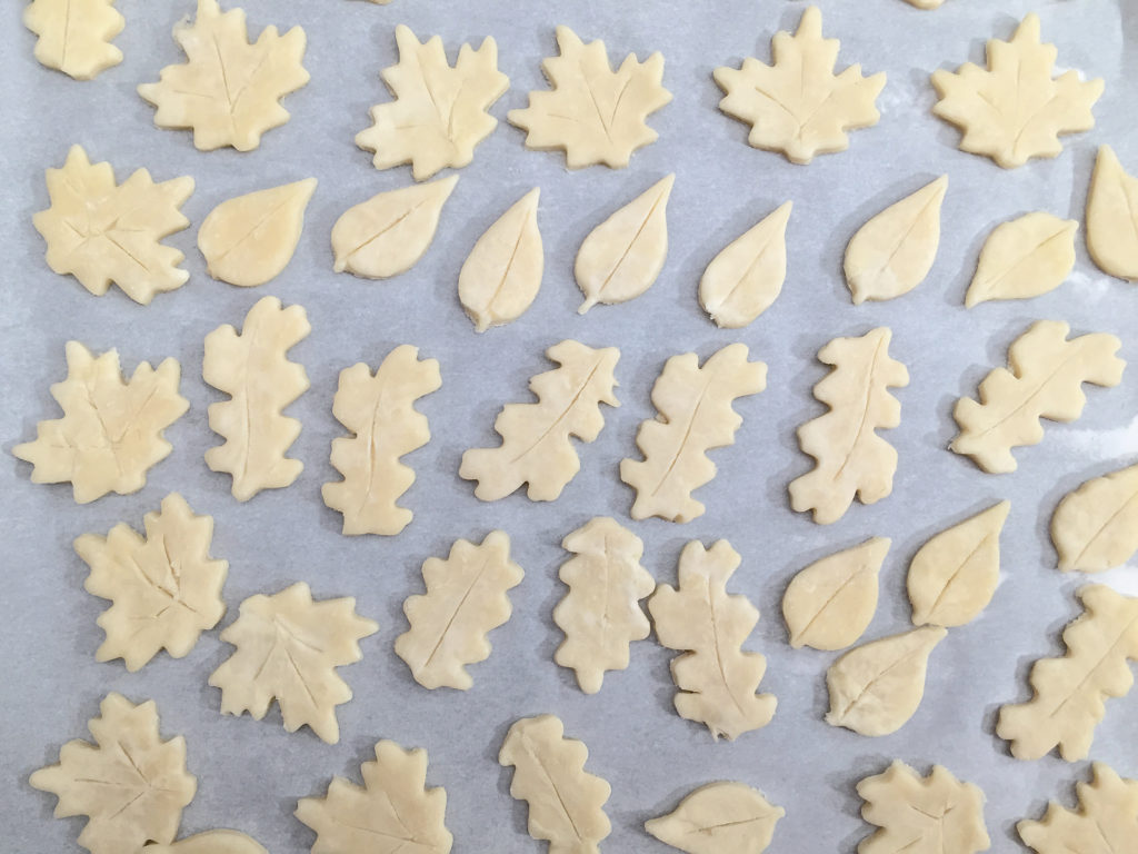 leaf shaped dough cut outs
