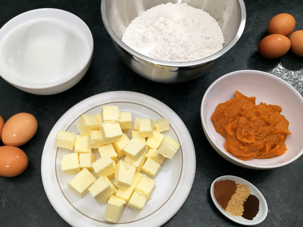 pumpkin spice pound cake ingredients