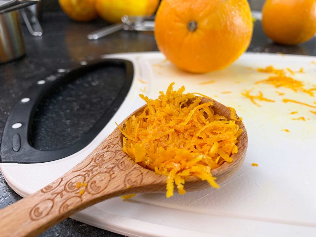 a spoonful of orange zest