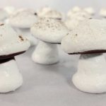 close up shot of a group of meringue mushrooms