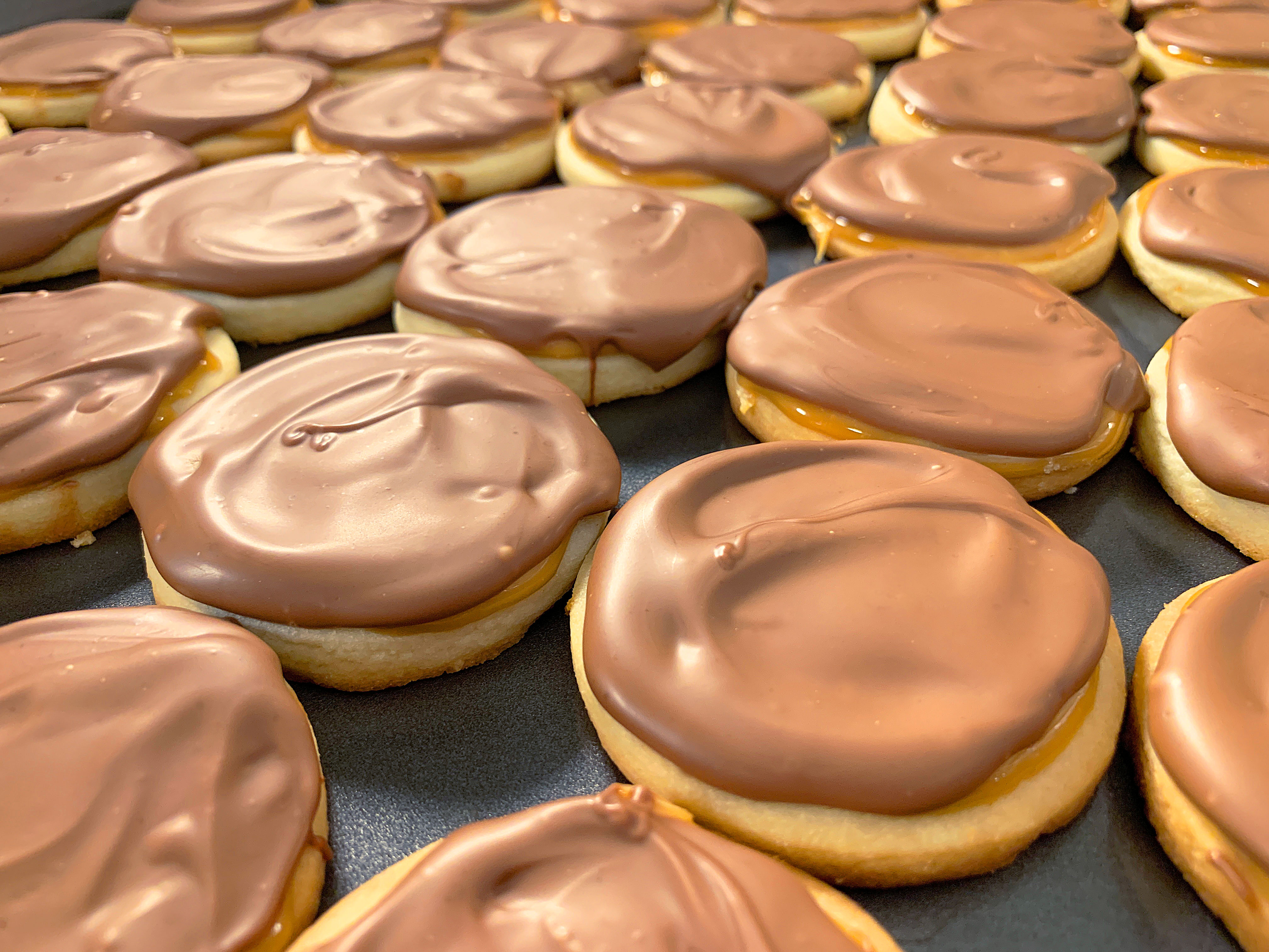 tray of twix cookies