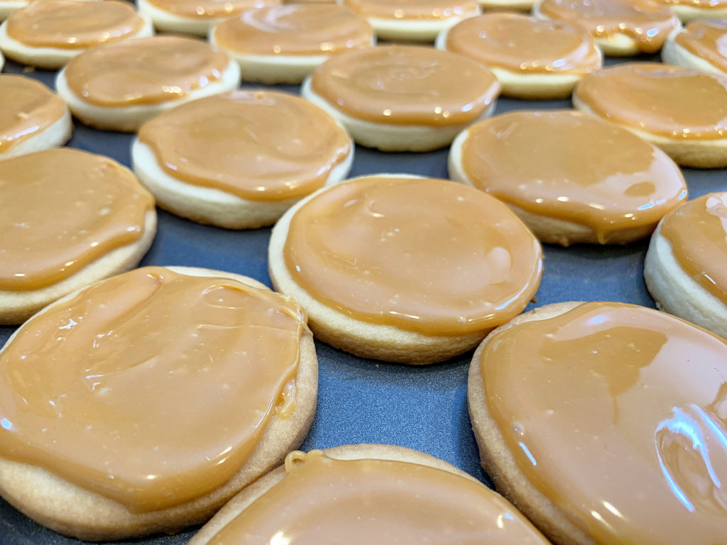 cookies covered in caramel