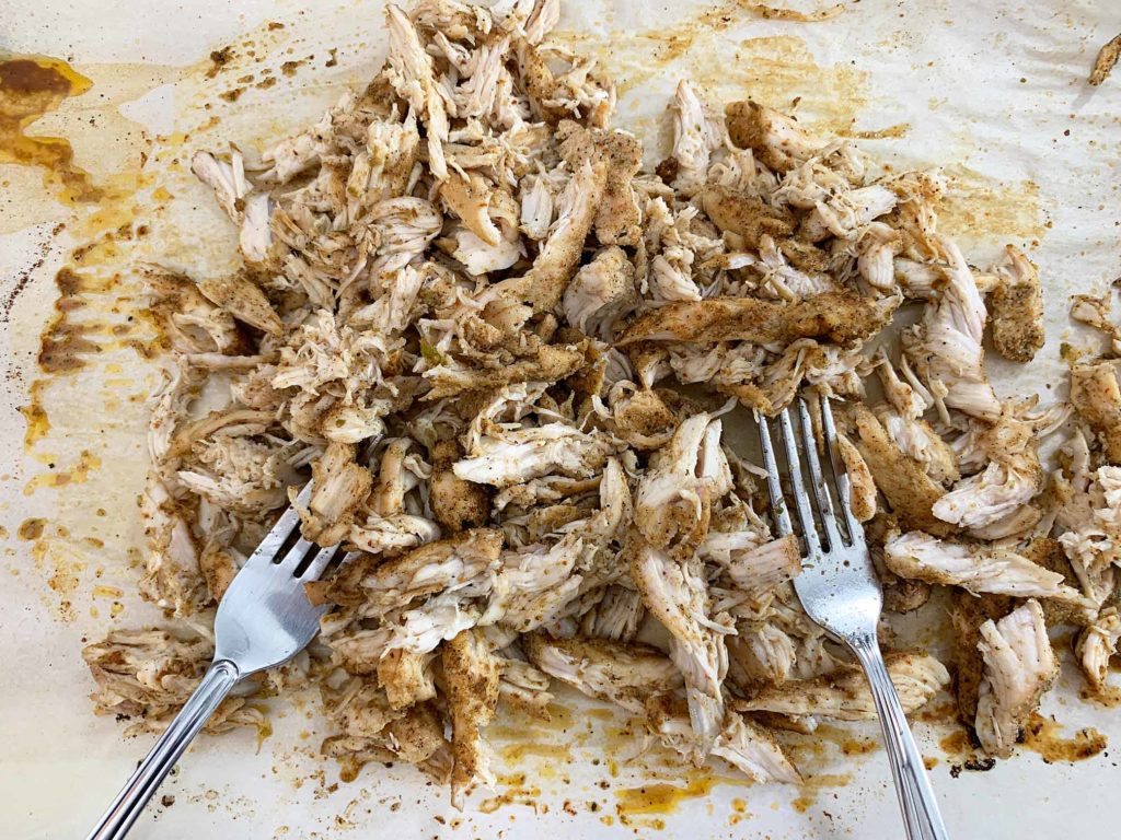 shredded seasoned chicken breast