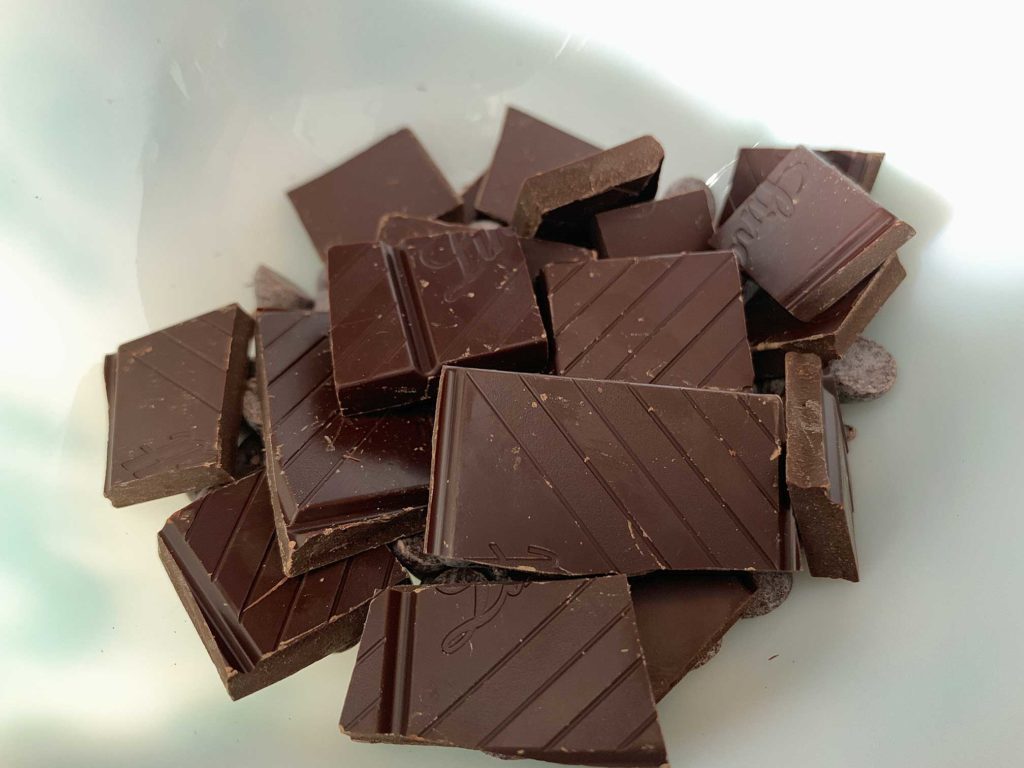 chopped chocolate in a bowl