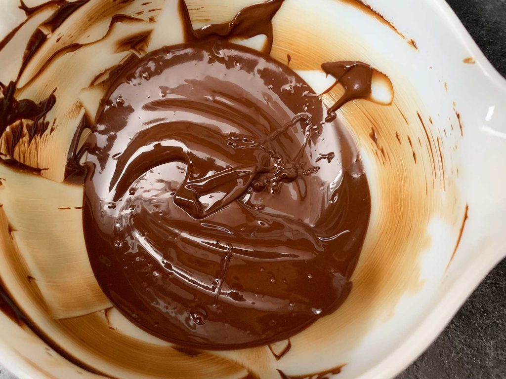 bowl of melted chocolate
