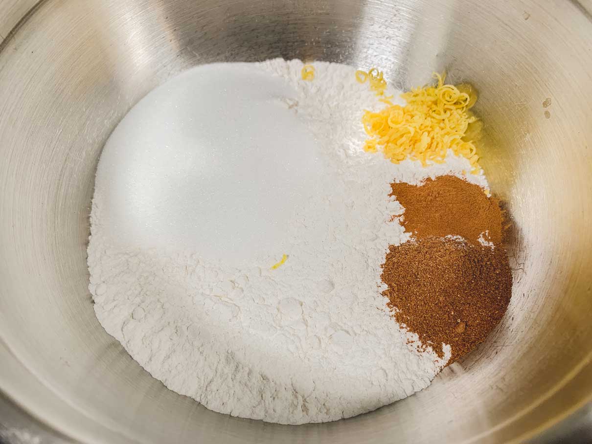 dry ingredients together in bowl