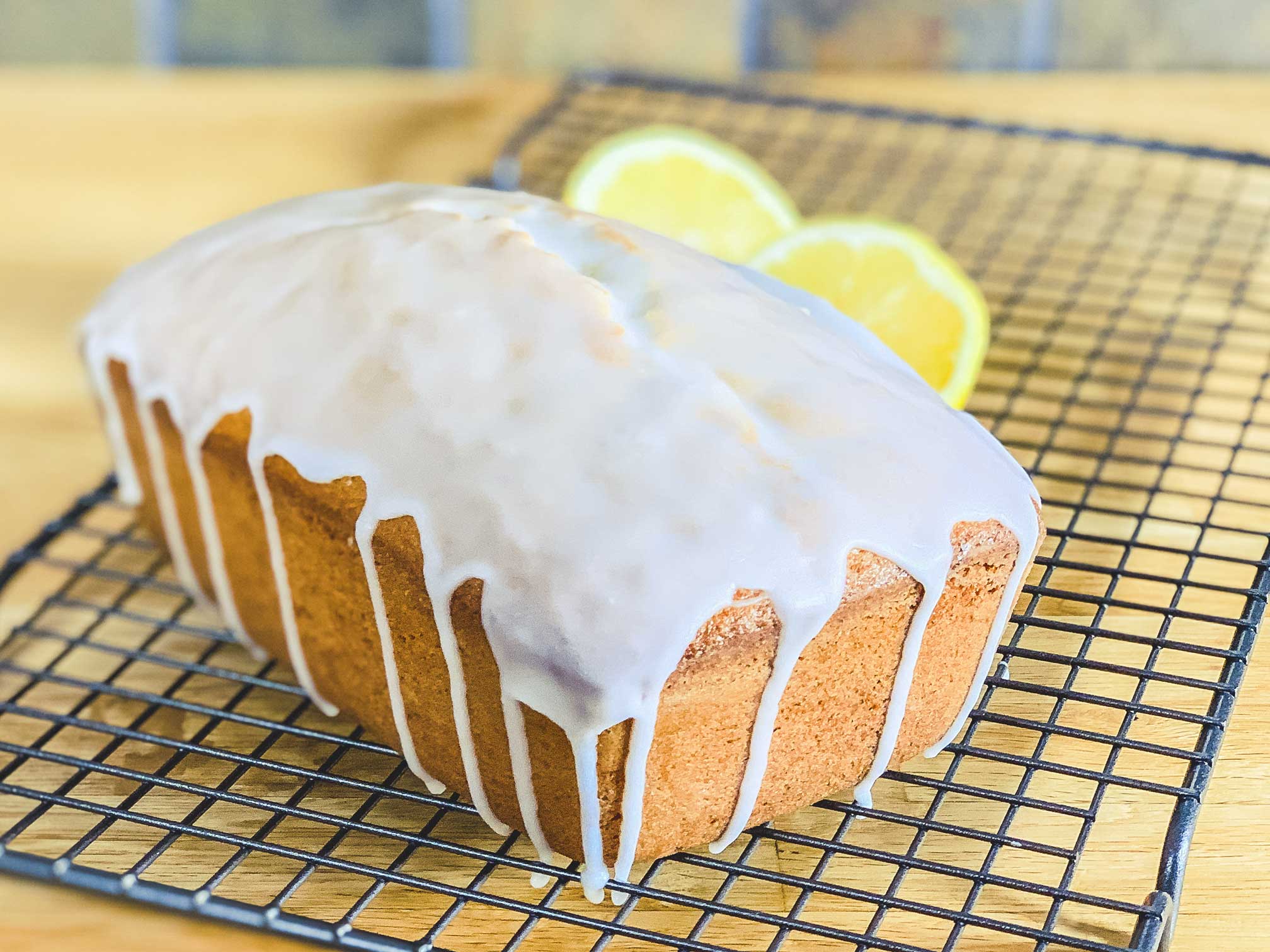 lemon loaf with lemon glaze