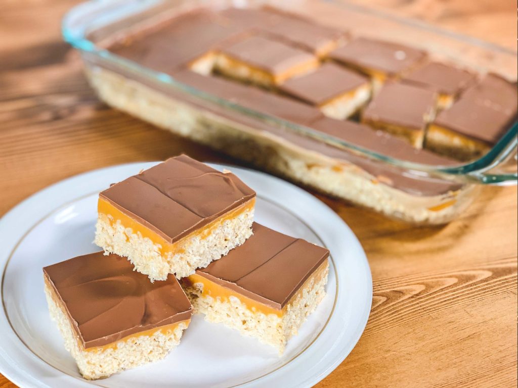 Chocolate Caramel Rice Krispies Squares Indecision & Cake