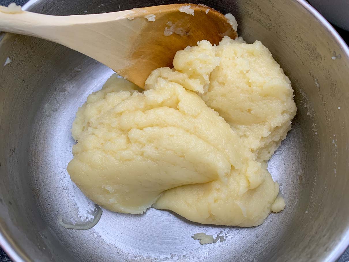 flour and melted butter stirred together until smooth