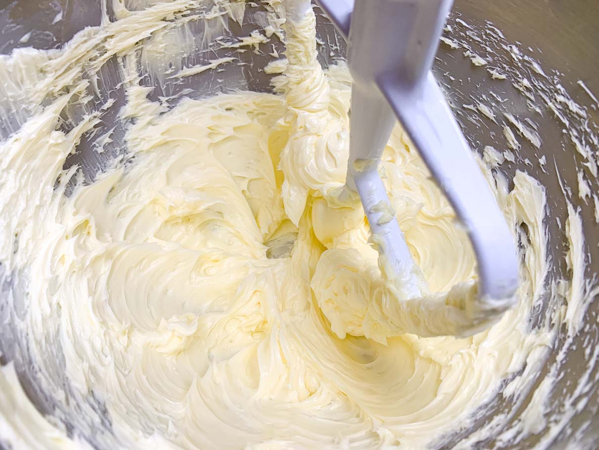 butter in a mixing bowl, beaten until smooth