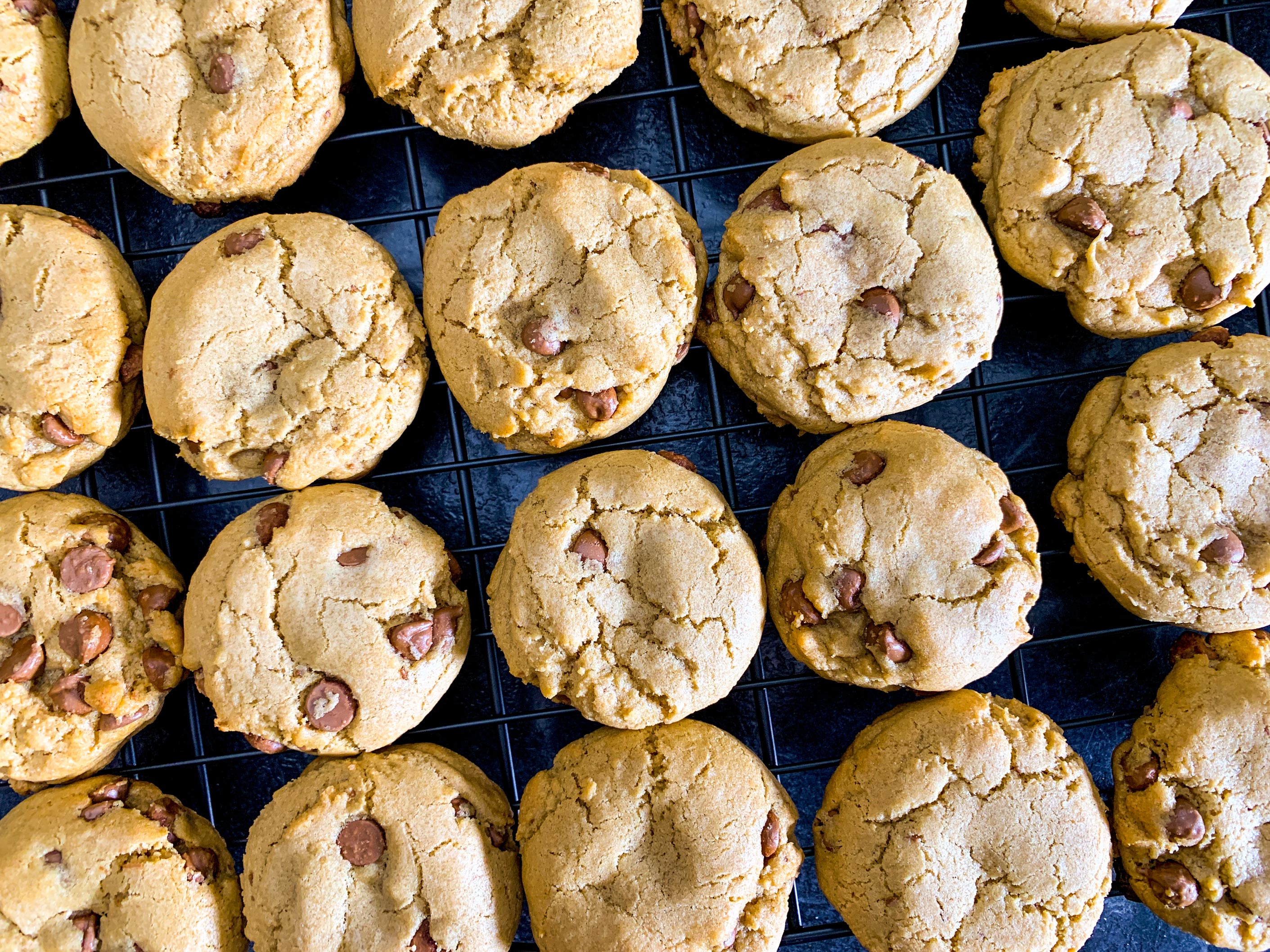 Cookies cooling on a wire rack