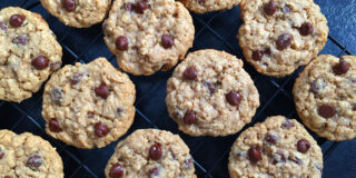 fresh baked chocolate chip oatmeal cookies